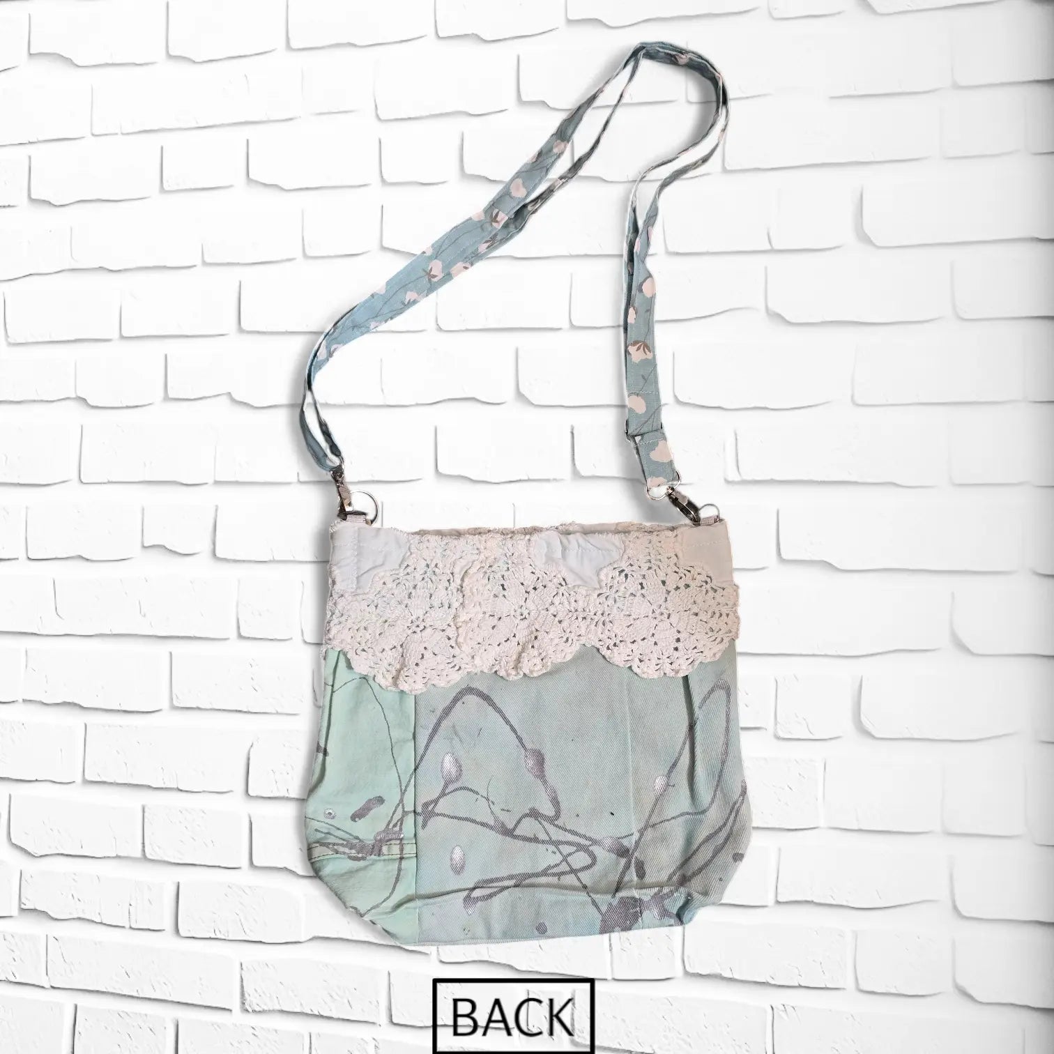 BACK VIEW OF BLUE CROSSBODY