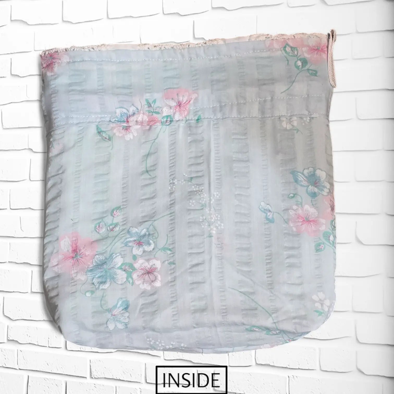 INSIDE OF CROSSBODY DENIM BLUE BAG