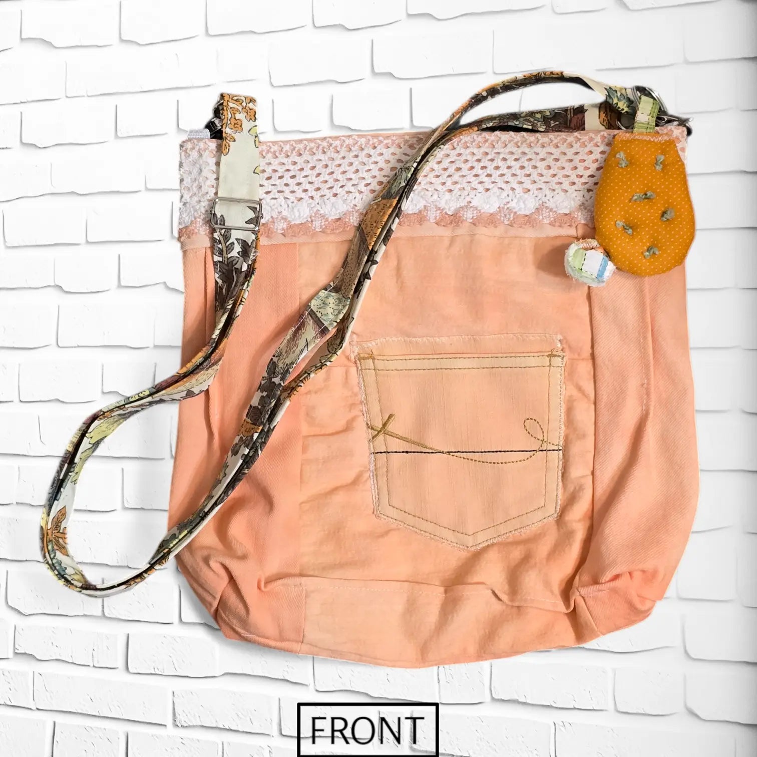 FRONT VIEW OF TANGERINE CROSSBODY