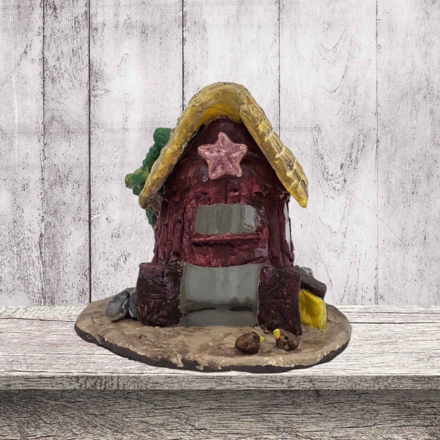 a barn design fairy house night light fron view