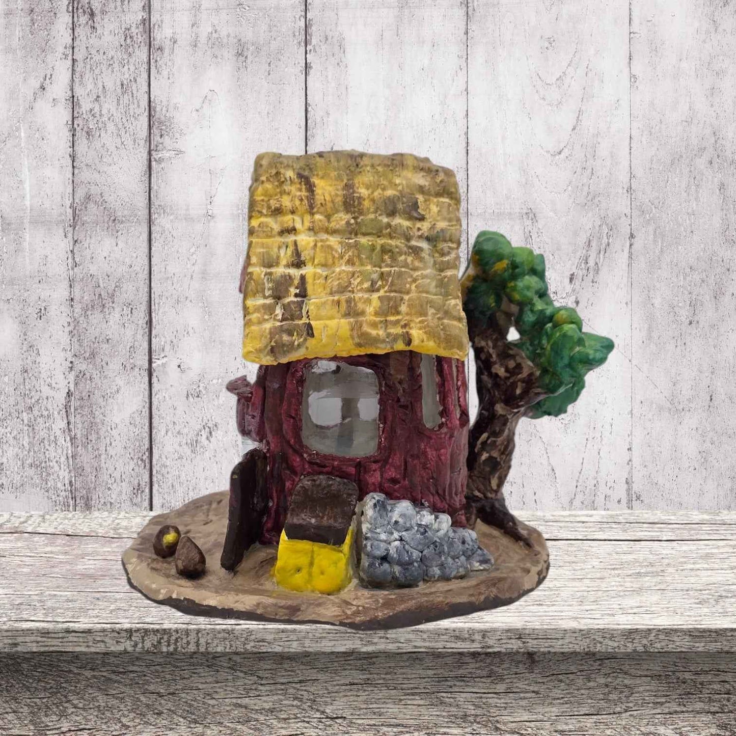 a barn design fairy house night light side view