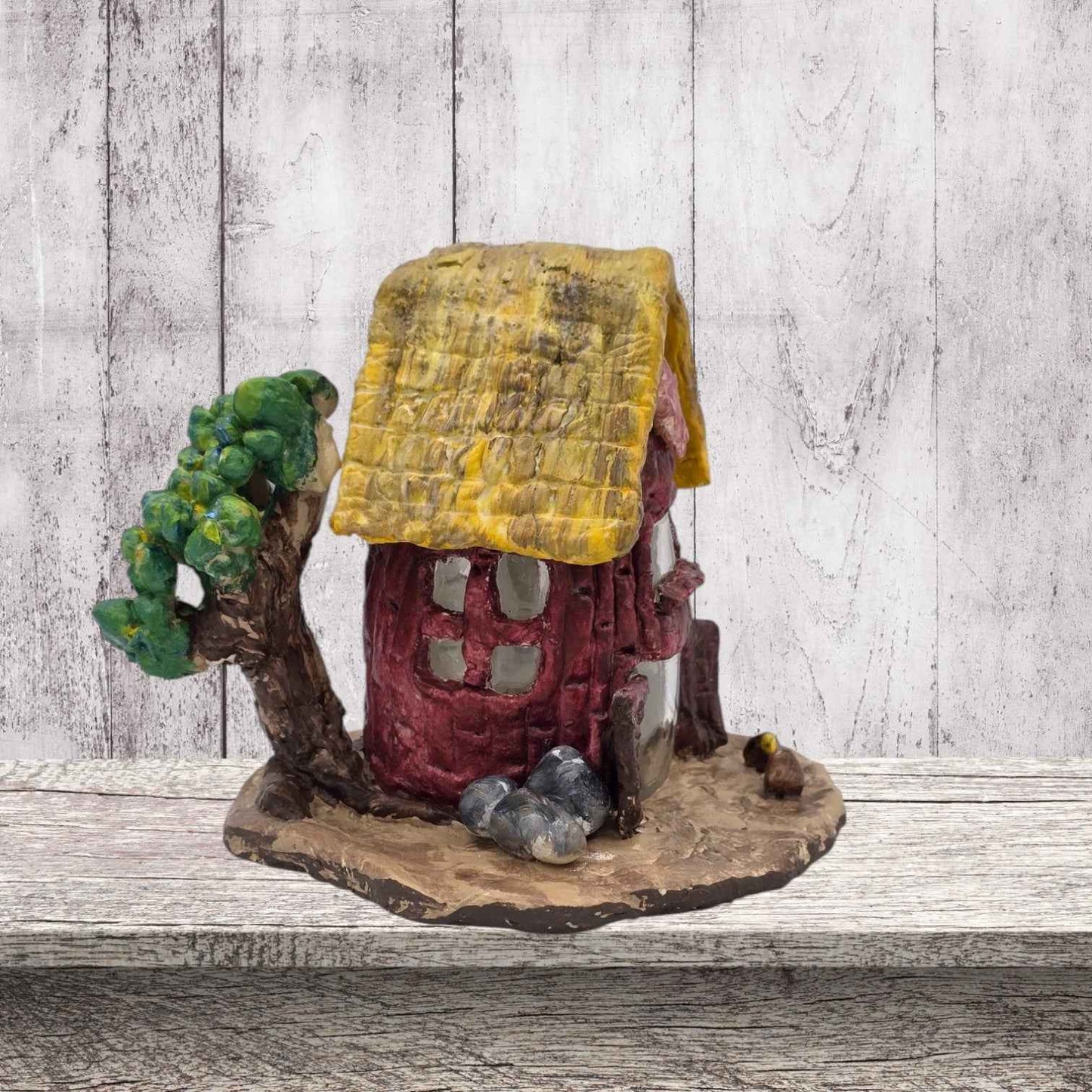a barn design fairy house night light side view