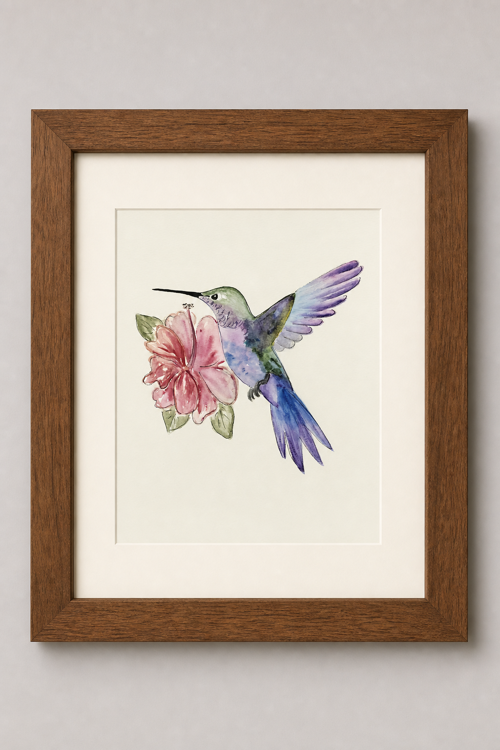Garden Visitor | Original Watercolor Hummingbird Painting