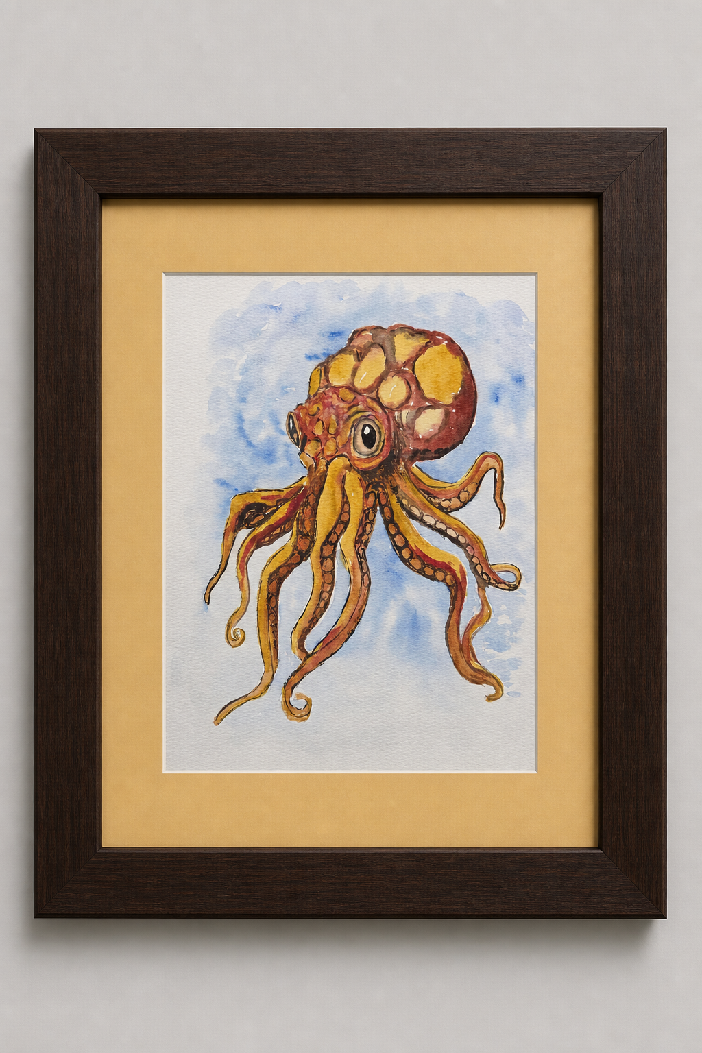 Curious Octopus | Original Watercolor Ocotopus Painting