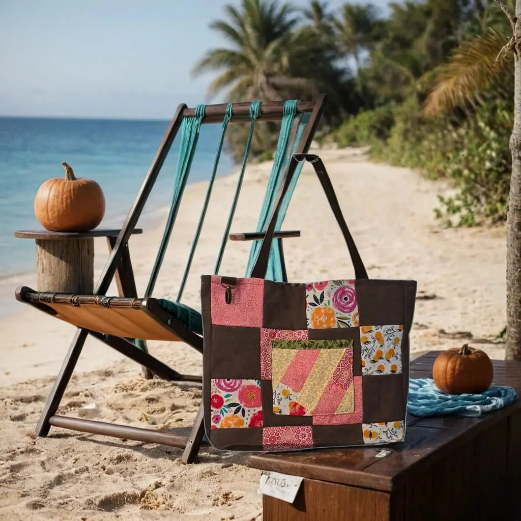 TOTE BROWN BY BEACH CHAIR