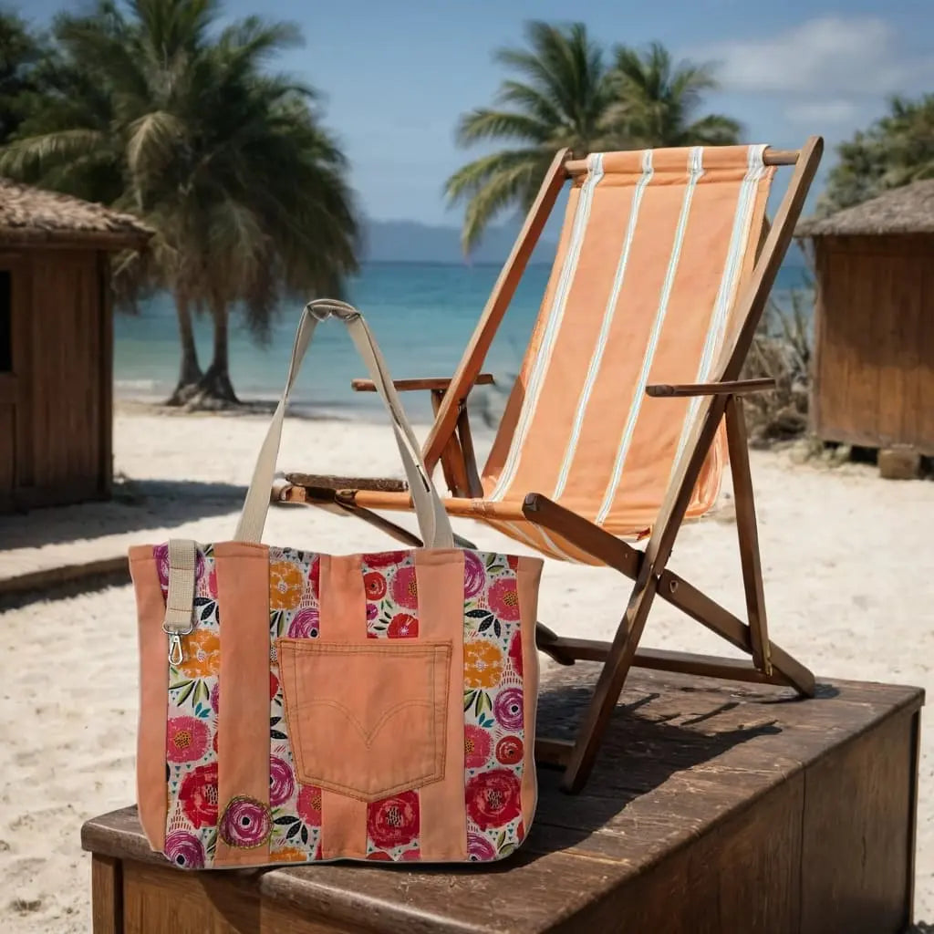 TOTE ORANGE BY BEACH CHAIR