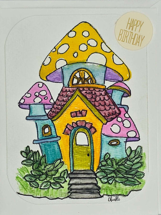 Birthday Card - Fairy House 2