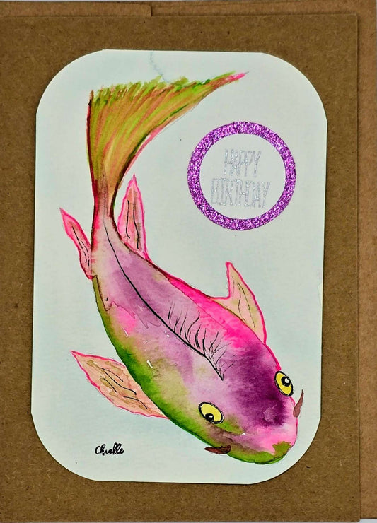 Birthday Card - Koi - Pink