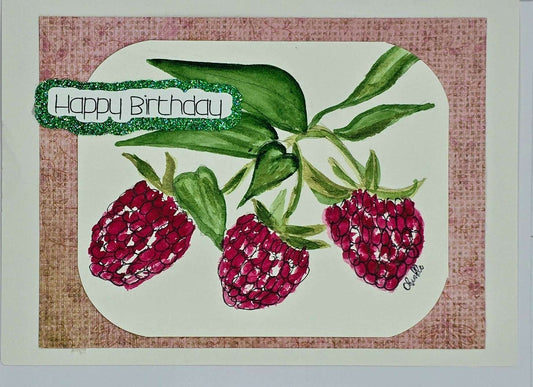Birthday Card - Rasberries