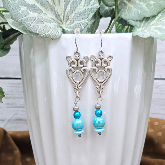Dangle Earrings Tourquoise Bead 2