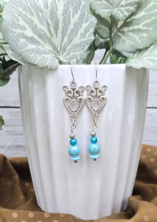 Dangle Earrings Tourquoise Bead 2