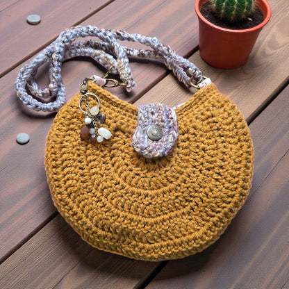 Boho Crochet Round Shell Style Bronze Handmade Market