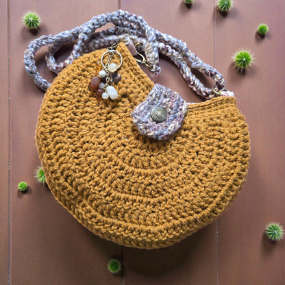Boho Crochet Round Shell Style Bronze Handmade Market