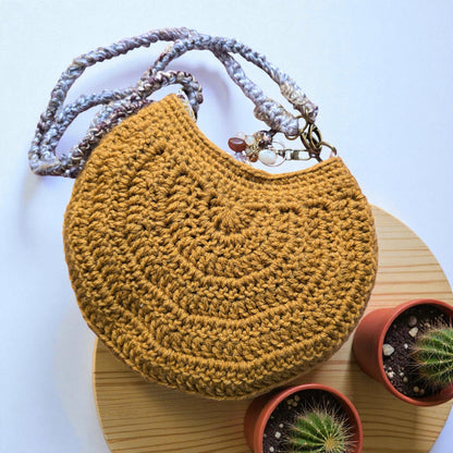 Boho Crochet Round Shell Style Bronze Handmade Market