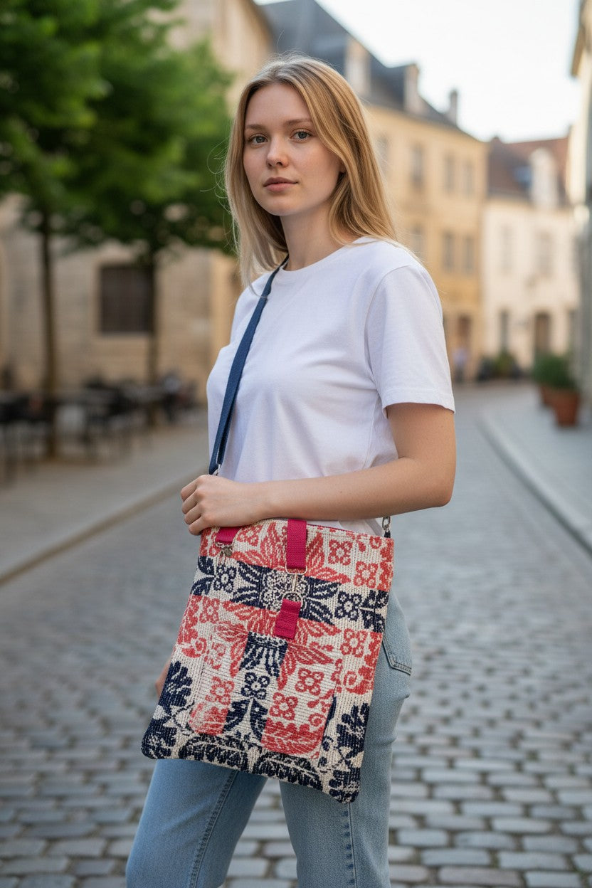 Vintage Fabric Crossbody Bag