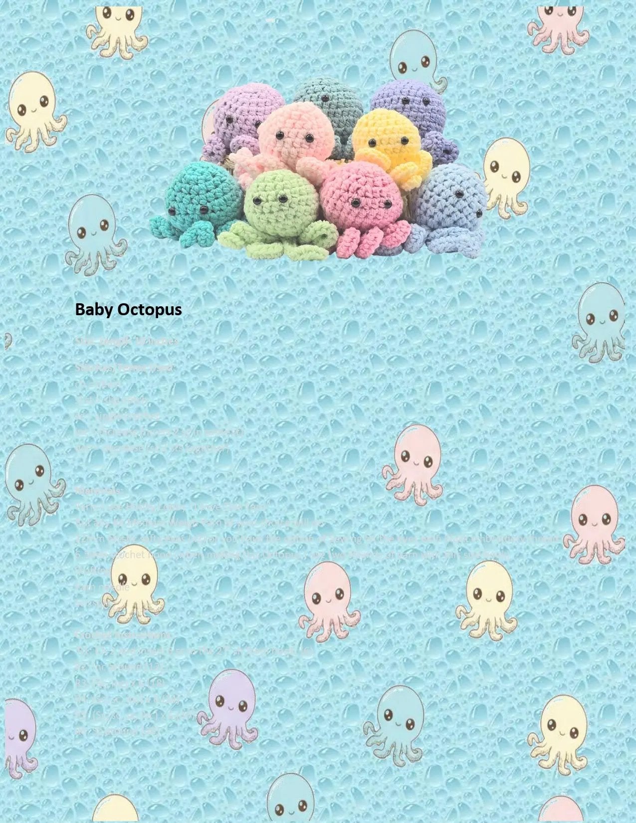 Octopus Crochet Pattern (DIGITAL FILE)
