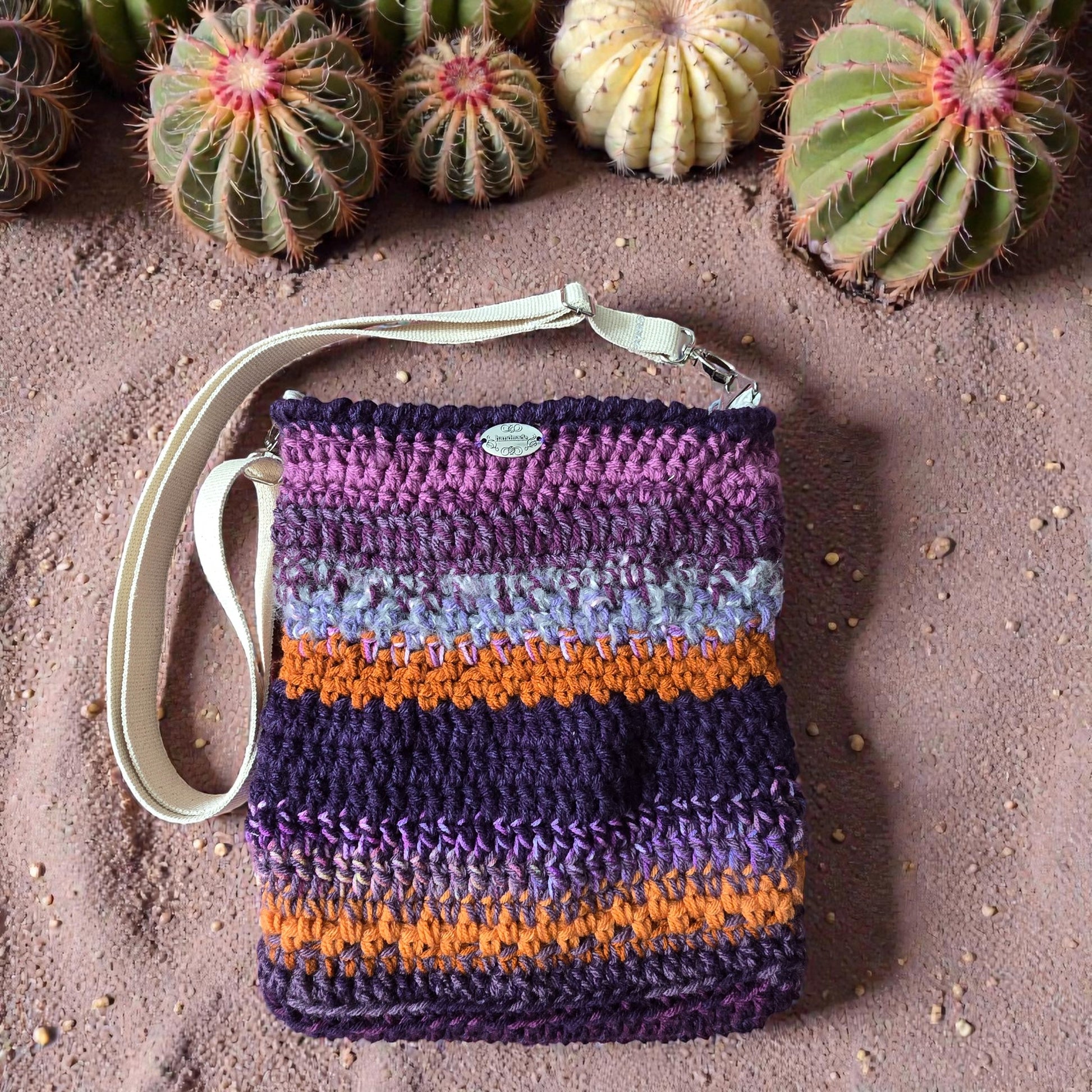 Boho Crochet Rectangle Bag Multi Back View