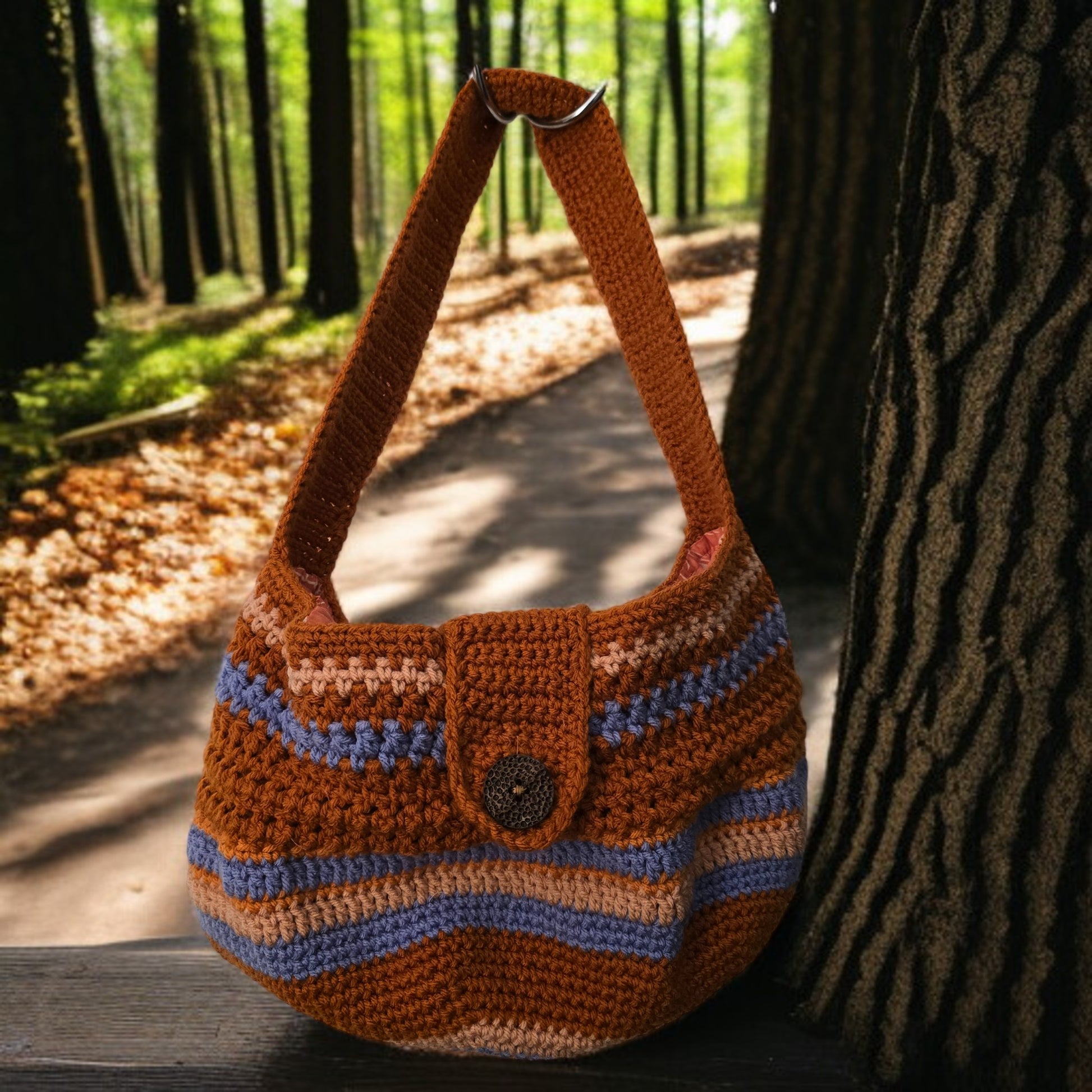 Boho Crochet Bucket Shoulder Bag Handmade Market
