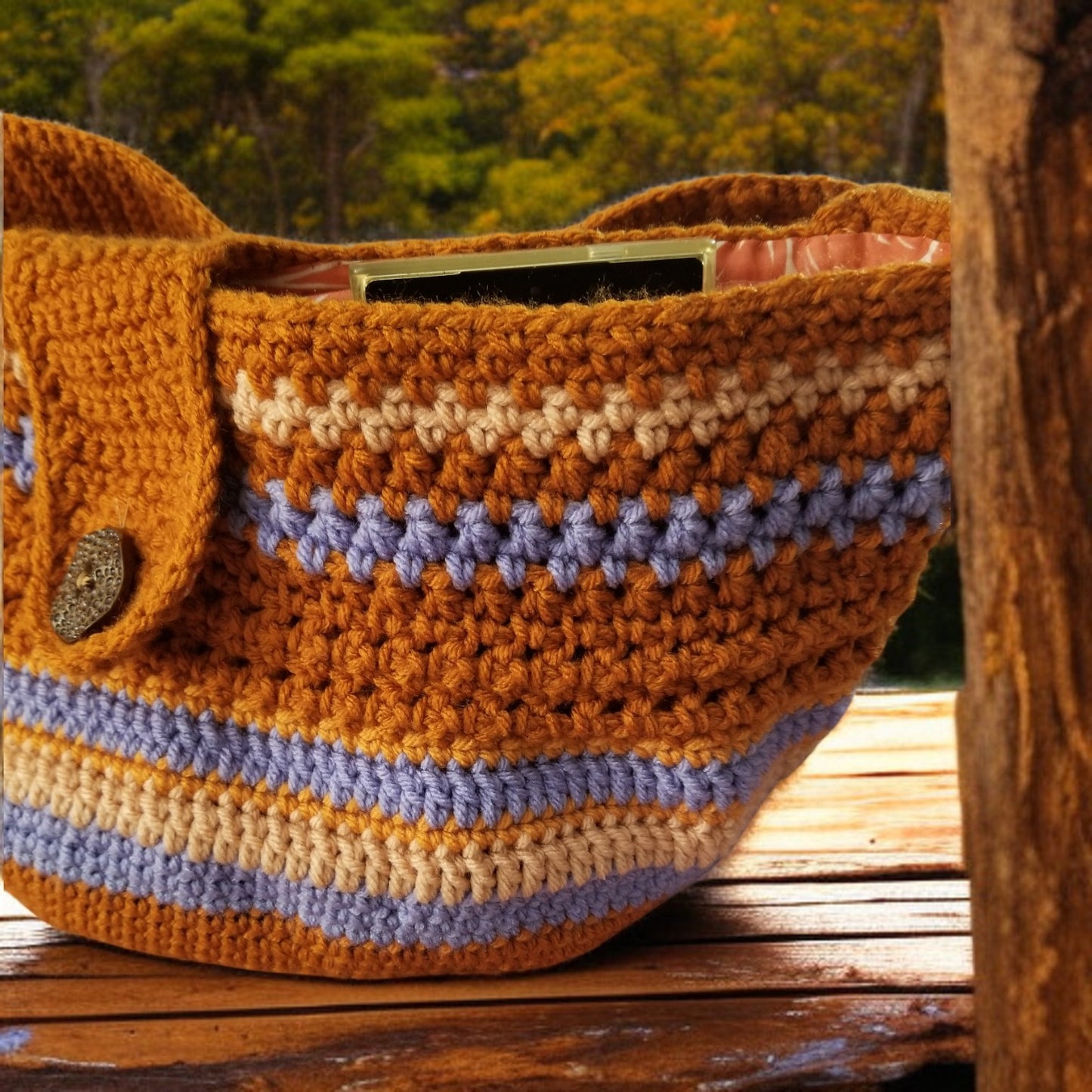 Boho Crochet Bucket Shoulder Bag Handmade Market