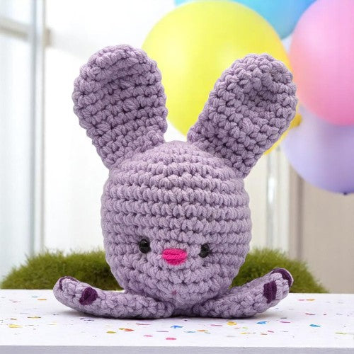 lavender bunny head with big ears facing forward