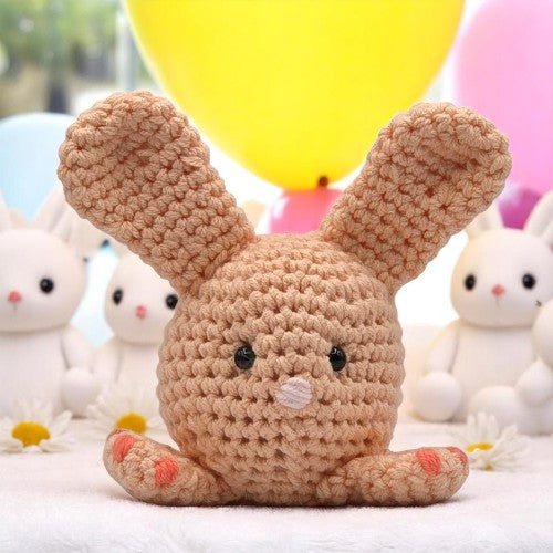 peach bunny head with big ears facing forward
