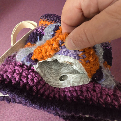 Boho Crochet Rectangle Bag Multi Cell Phone Pocket