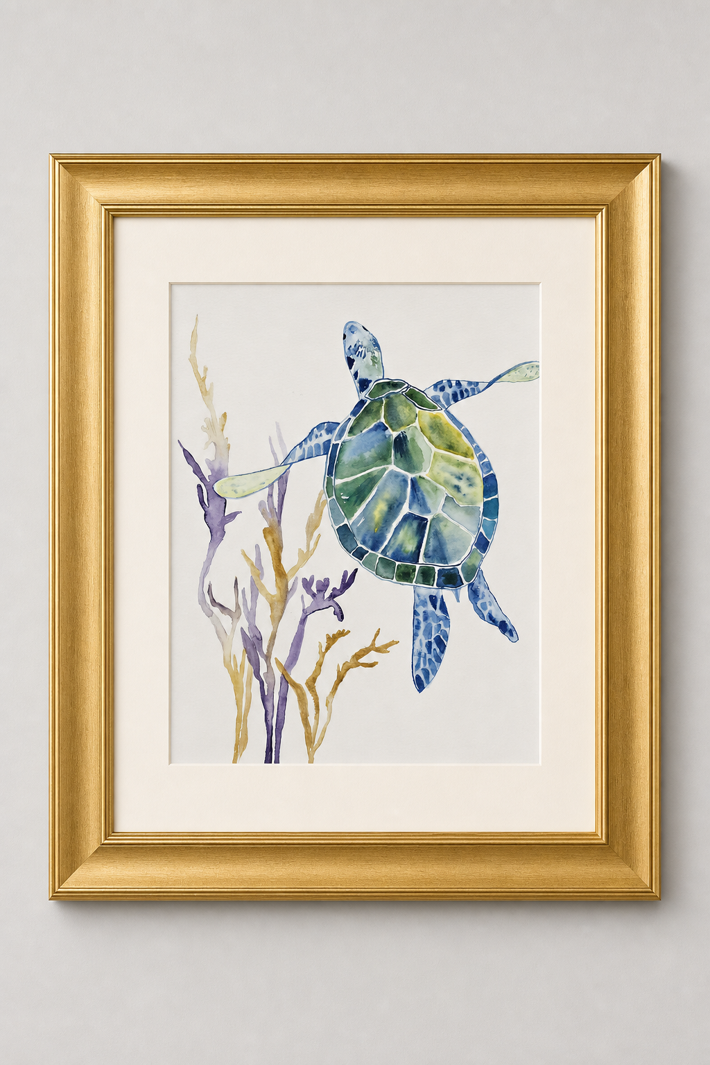 Costal Drift | Original Watercolor Sea Turtle Painting