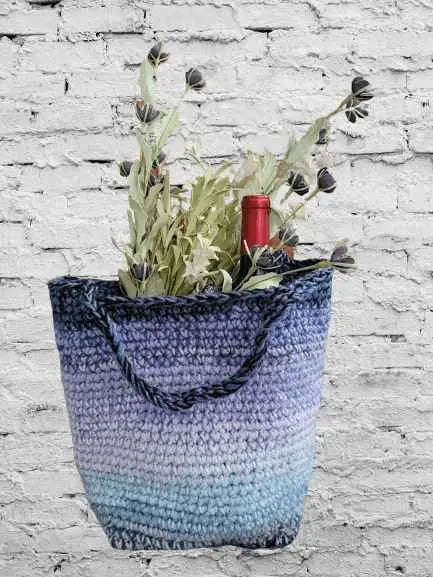 Handbag Crochet Bag Lavender Fields - Handmade Market