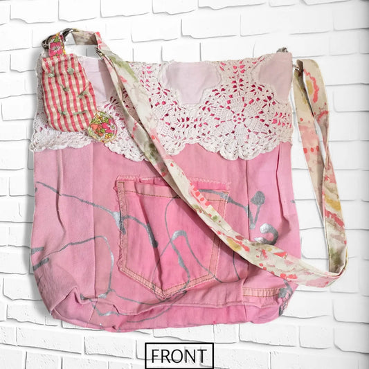 FRONT VIEW OF PINK CROSSBODY