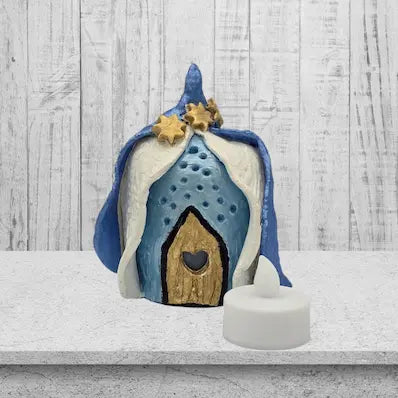 FAIRY HOUSE NIGHT LIGHT BLUE AND WHITE