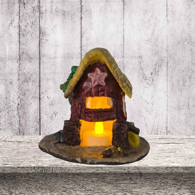 a barn design fairy house night light front view