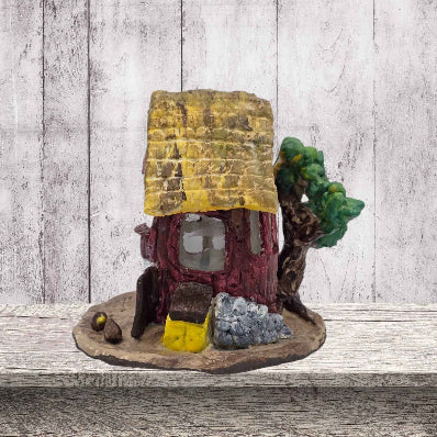 a barn design fairy house night light side view