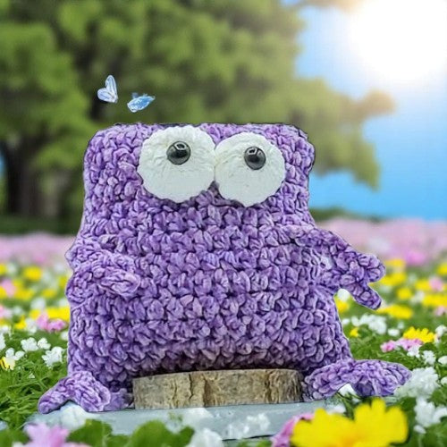 PURPLE CROCHET FROG