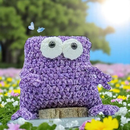 PURPLE CROCHET FROG