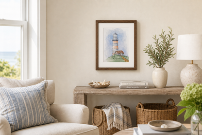 Guideing Light  | Original Watercolor Lighthouse Painting