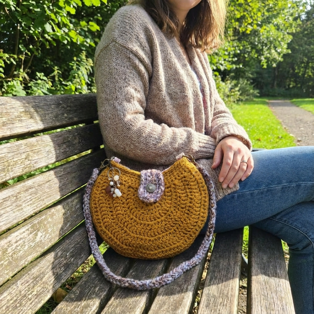 Boho Crochet Round Shell Style Bronze Handmade Market