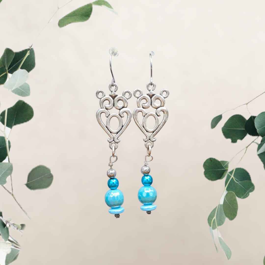 Dangle Earrings Tourquoise Bead - 2 Handmade Market