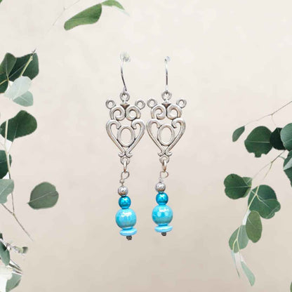 Dangle Earrings Tourquoise Bead - 2 Handmade Market