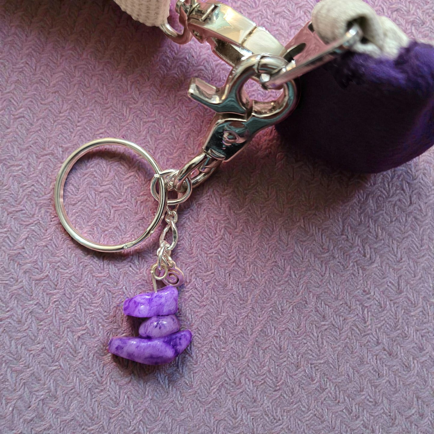 Boho Crochet Rectangle Bag Multi Key Fob