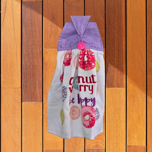 A kitchen towel that is designed to hand on your oven door