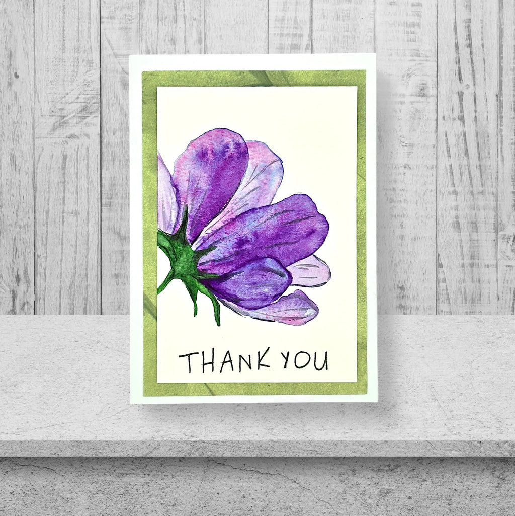 THANK YOU CARD WITH A PURPLE FLOWER