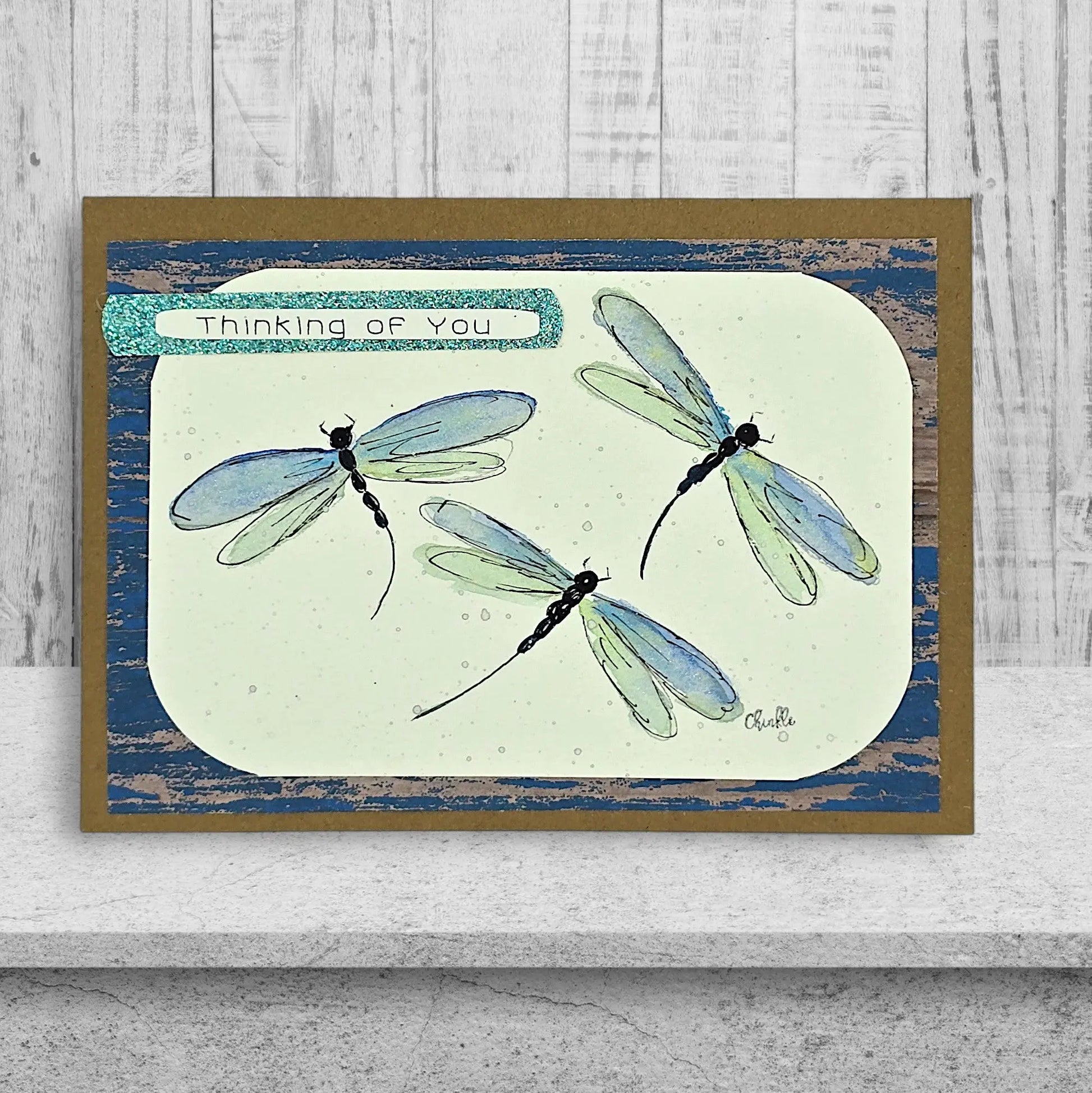 Thinking of You Greeting Cards WITH 3 DRAGONFLYS