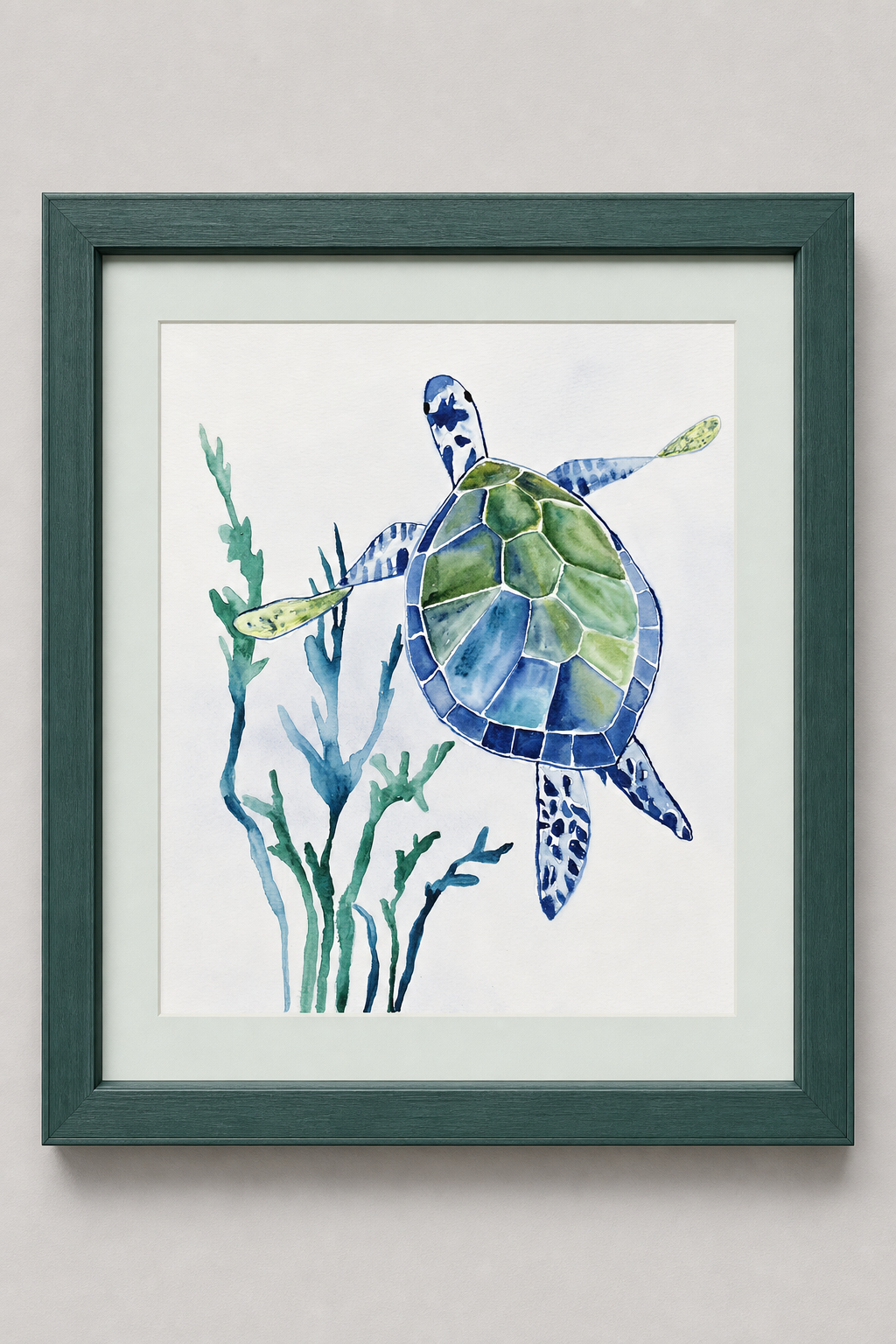 Ocean Grace | Original Watercolor Sea Turtle Painting