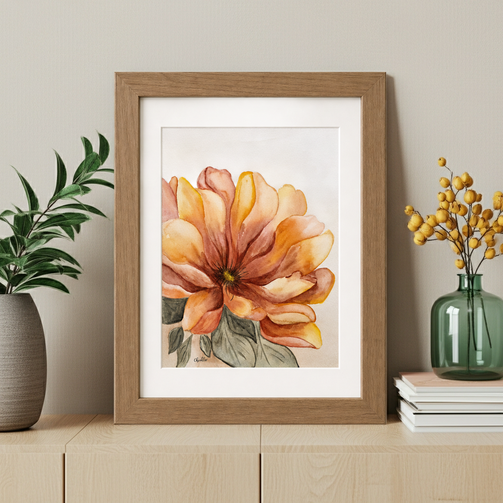 Autumn Bloom  | Original Watercolor Autumn Flower Painting