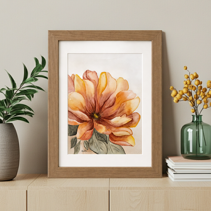 Autumn Bloom  | Original Watercolor Autumn Flower Painting