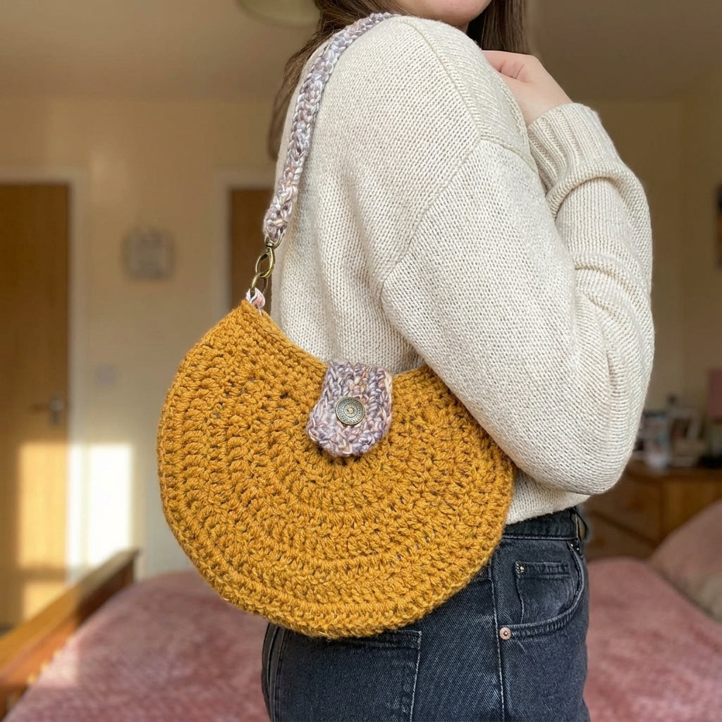 Boho Crochet Round Shell Style Bronze Handmade Market